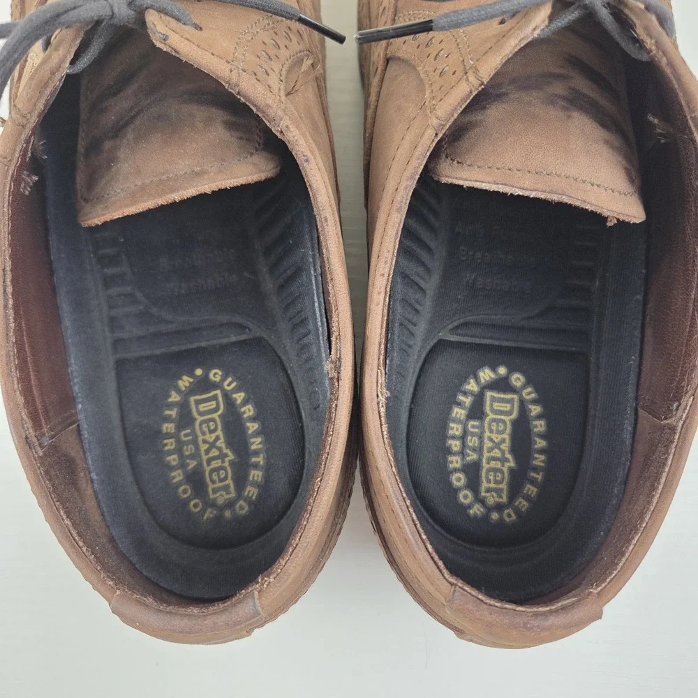 Dexter Men's Brown Suede Leather Waterproof Wing Tip Lace Up Shoes‎ Size 10.5 WW